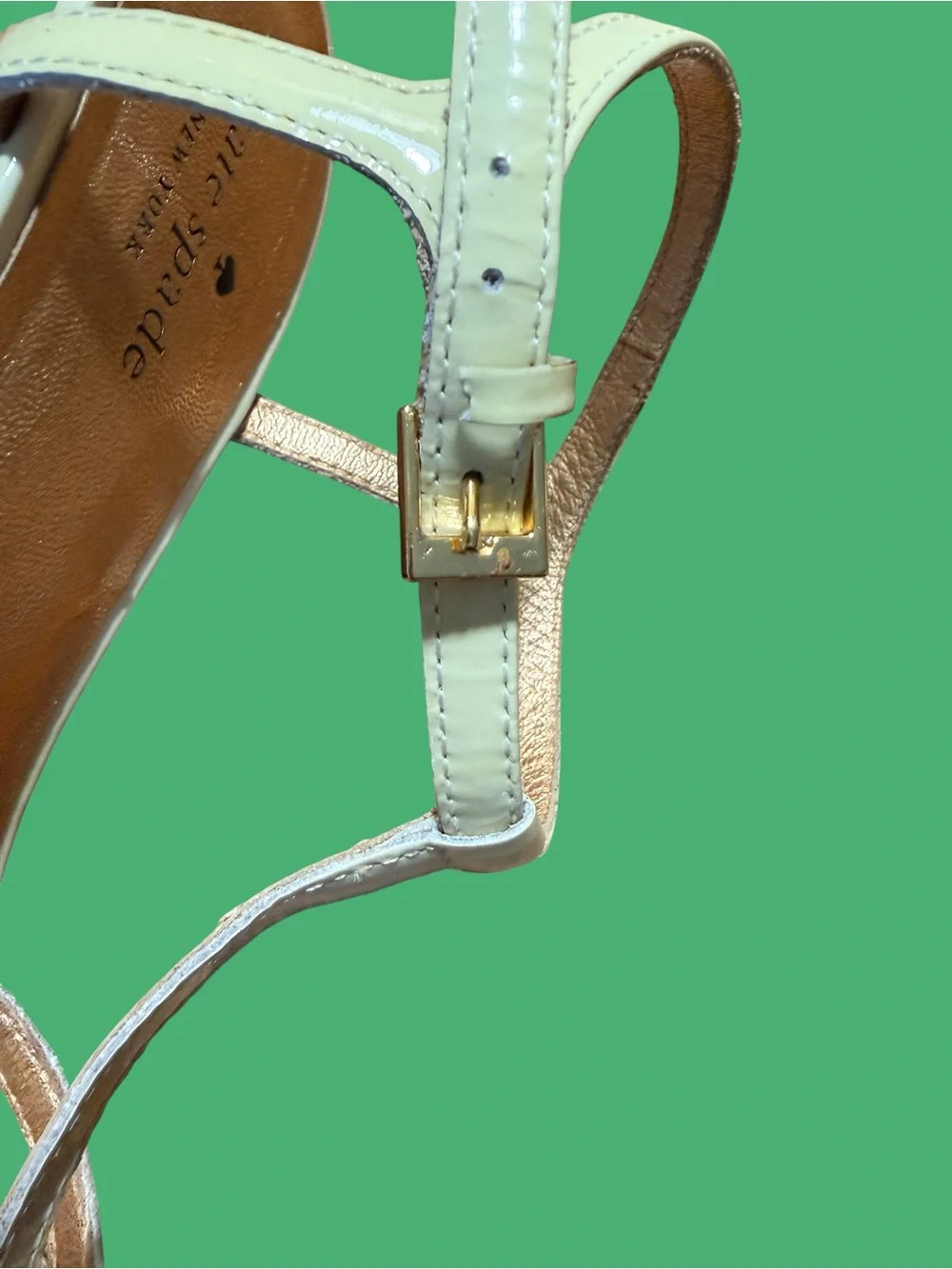 Kate spade Cream and Tan Cork Wedge Sandals